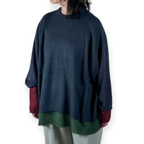 STOF / Mohair Layer Knit Pulover / SF26AW-19 ネイビー
