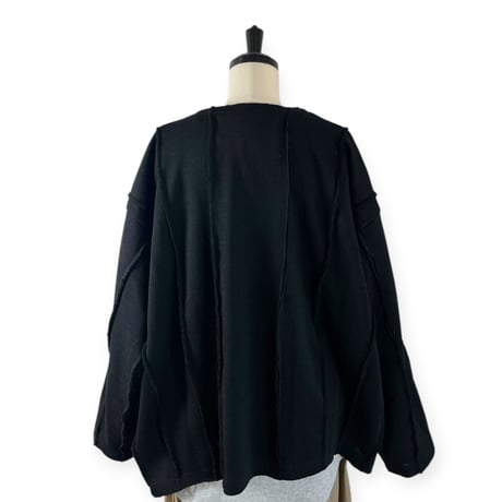 my beautiful landlet  /  MILAN RIB CUT-OFF ZIP STRIPE / WM07-BZ2620702 BLACK