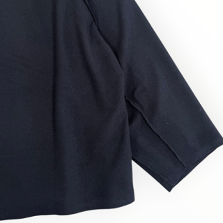 my beautiful landlet / WOOLLET CUT-OFF LONG SLEEVE / WM08-TP2620801 BLACK