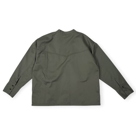 TISSU / 綿麻ツイルVネックシャツカーデブルゾン / TS263BZ067 025カーキ size1