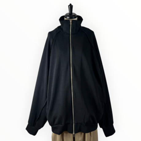 my beautiful landlet  /  MILAN RIB CUT-OFF TRACK JACKET / WM07-BZ2620701 BLACK