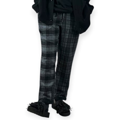 TIGRE BROCANTE /  ネルチェックMix タゴサクロングパンツ / PT-31L-W204  チャコール unisex S