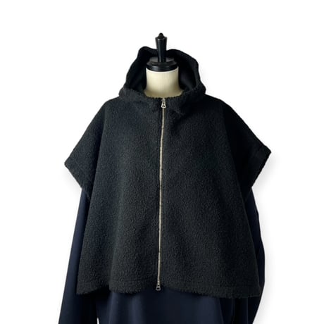 TISSU / ボアフード付きポンチョW ZIP / TS263CT084 001クロ