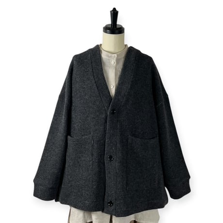 TISSU / ウーレンクォーターVネックカーディガン / TS263CT087 009TOPチャコール