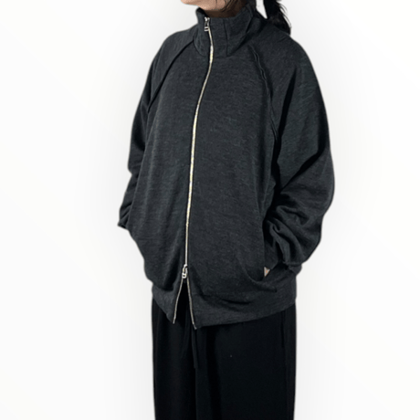 my beautiful landlet  /  MILAN RIB CUT-OFF TRACK JACKET / WM07-BZ2620701 CHARCOAL