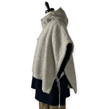 TISSU / ボアフード付きポンチョW ZIP / TS263CT084 019グレージュ