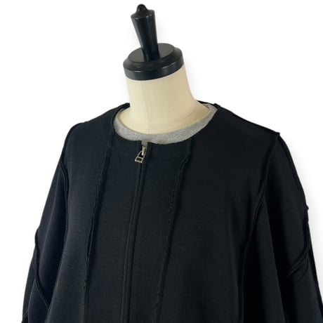 my beautiful landlet  /  MILAN RIB CUT-OFF ZIP STRIPE / WM07-BZ2620702 BLACK