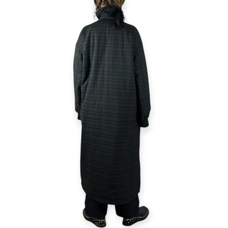 TISSU / ナイロンキルティングリバーシブルコート / TS263CO063 180チャコールチェック size3