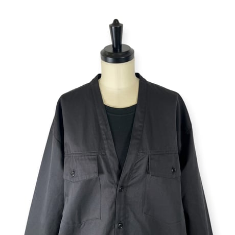 TISSU / 綿麻ツイルVネックシャツカーデブルゾン / TS263BZ067 001クロ size1