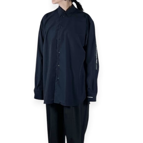 my beautiful landlet  /  WOOLMIX AIRY TYPEWRITER OVERSIZE SHIRT / WM01-SH2620101 NAVY size0