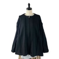 my beautiful landlet  /  MILAN RIB CUT-OFF ZIP STRIPE / WM07-BZ2620702 BLACK