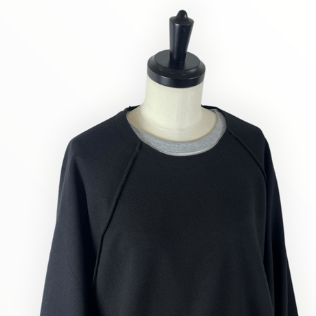 my beautiful landlet / WOOLLET CUT-OFF LONG SLEEVE / WM08-TP2620801 BLACK