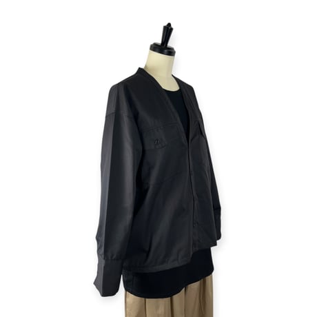 TISSU / 綿麻ツイルVネックシャツカーデブルゾン / TS263BZ067 001クロ size1