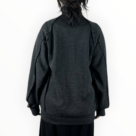 my beautiful landlet  /  MILAN RIB CUT-OFF TRACK JACKET / WM07-BZ2620701 CHARCOAL
