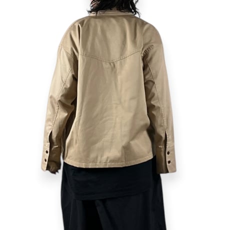 TISSU / 綿麻ツイルVネックシャツカーデブルゾン / TS263BZ067 020ベージュ size1