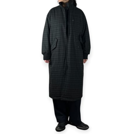 TISSU / ナイロンキルティングリバーシブルコート / TS263CO063 180チャコールチェック size1