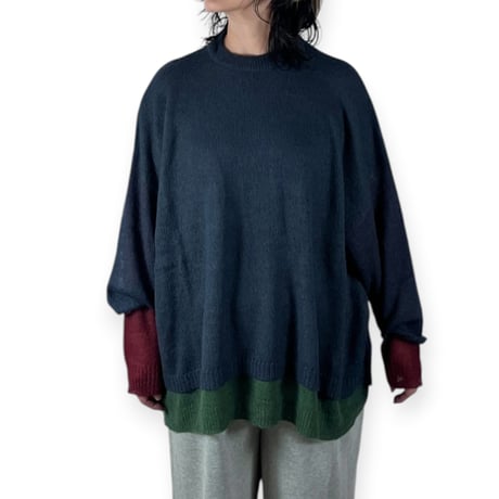 STOF / Mohair Layer Knit Pulover / SF26AW-19 ネイビー