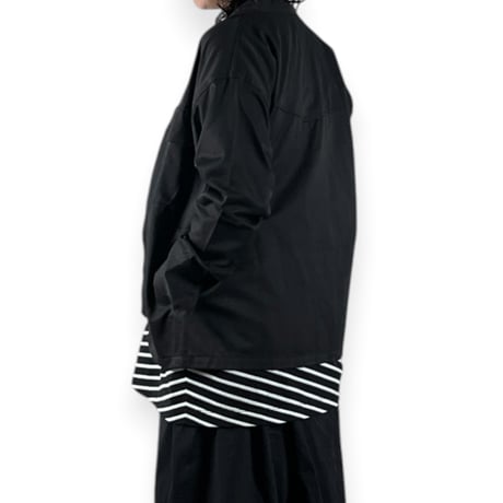 TISSU / 綿麻ツイルVネックシャツカーデブルゾン / TS263BZ067 001クロ size1