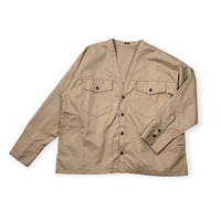 TISSU / 綿麻ツイルVネックシャツカーデブルゾン / TS263BZ067 020ベージュ size1