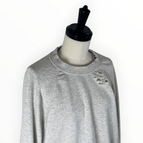 my beautiful landlet / DAMAGE SWEATSHIRT / MBL-WD-SWTP2 OATMEAL