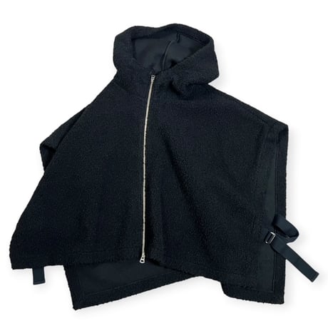 TISSU / ボアフード付きポンチョW ZIP / TS263CT084 001クロ