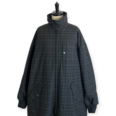 TISSU / ナイロンキルティングリバーシブルコート / TS263CO063 180チャコールチェック size3