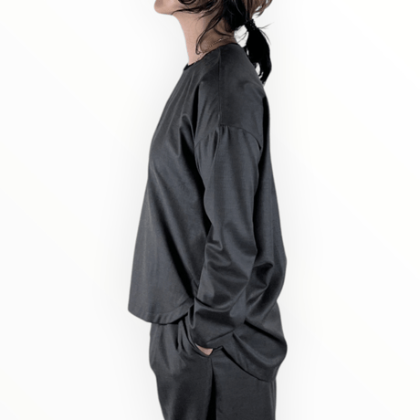 FILUM / ウールライクポリレーヨンワキタックブラウス / 2603 105 チャコール