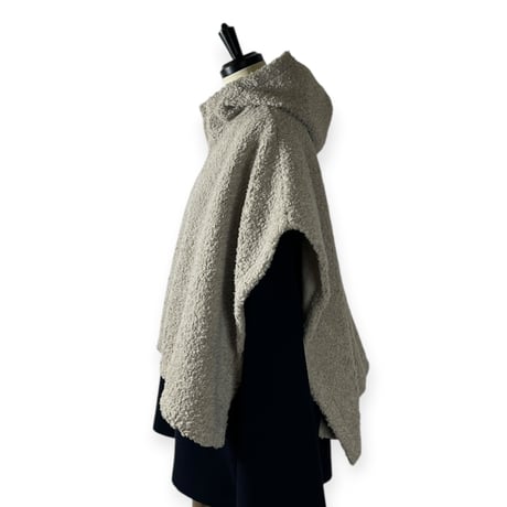 TISSU / ボアフード付きポンチョW ZIP / TS263CT084 019グレージュ