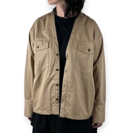 TISSU / 綿麻ツイルVネックシャツカーデブルゾン / TS263BZ067 020ベージュ size1