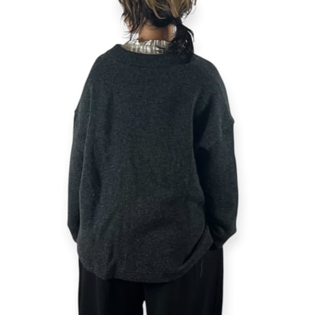 TISSU / ウーレンクォーターVネックカーディガン / TS263CT087 009TOPチャコール