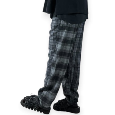 TIGRE BROCANTE /  ネルチェックMix タゴサクロングパンツ / PT-31L-W204 チャコール unisex M
