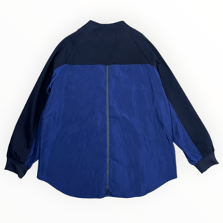 BLANCbasque - PEARL BUTTON. /  スムース×サテン切替カーディガン / PB64103 19black