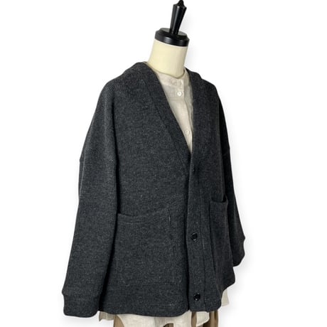 TISSU / ウーレンクォーターVネックカーディガン / TS263CT087 009TOPチャコール