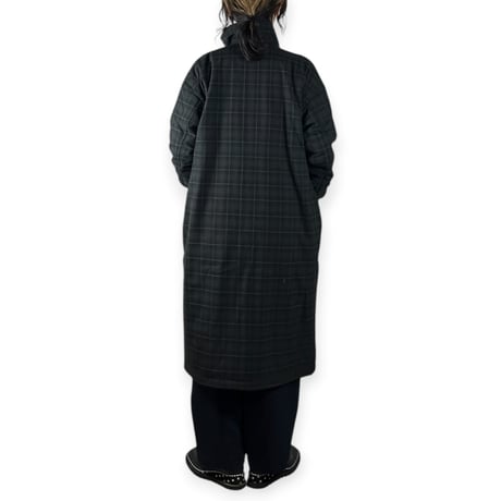 TISSU / ナイロンキルティングリバーシブルコート / TS263CO063 180チャコールチェック size1
