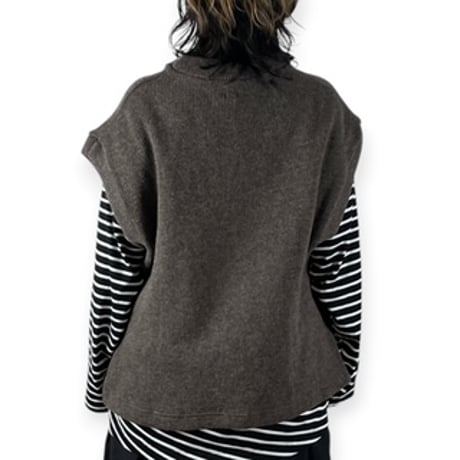 TISSU / ウーレンクォーターサイドボタンベスト / TS263CT086 021モカ