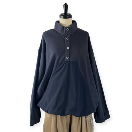 SNEEUW / ハーフスナッププルオーバー / snw34-07 col.B slate grey size3