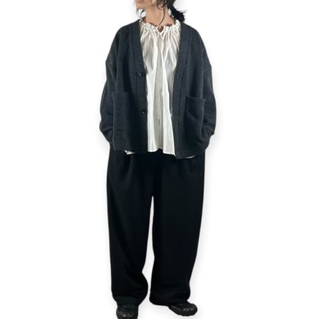 TISSU / ウーレンクォーターVネックカーディガン / TS263CT087 009TOPチャコール