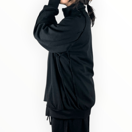 my beautiful landlet  /  MILAN RIB CUT-OFF TRACK JACKET / WM07-BZ2620701 BLACK