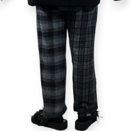 TIGRE BROCANTE /  ネルチェックMix タゴサクロングパンツ / PT-31L-W204  チャコール unisex S