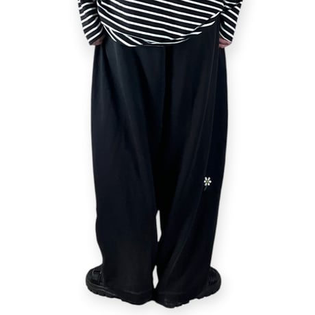 my beautiful landlet / DAMAGE SWEAT WIDE PANTS embroidery / MBL-WD-SWPT1-E BLACK