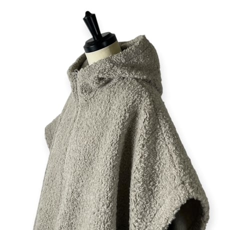 TISSU / ボアフード付きポンチョW ZIP / TS263CT084 019グレージュ