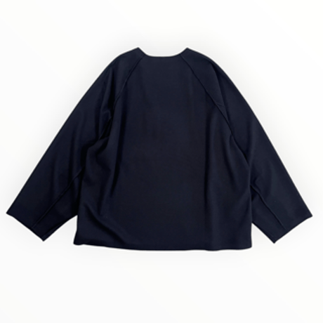 my beautiful landlet / WOOLLET CUT-OFF LONG SLEEVE / WM08-TP2620801 BLACK