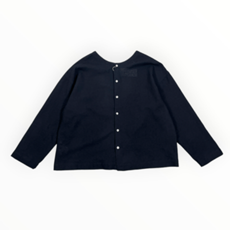 UNIVERSAL SEVEN / ウールガーゼ ノーカラー2WAYブラウス / US264BL022 001クロ