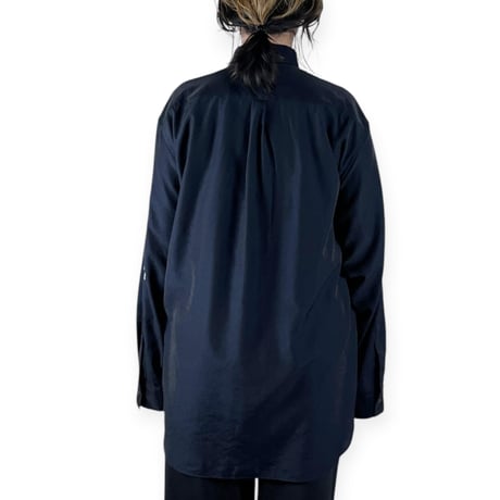my beautiful landlet  /  WOOLMIX AIRY TYPEWRITER OVERSIZE SHIRT / WM01-SH2620101 NAVY size0