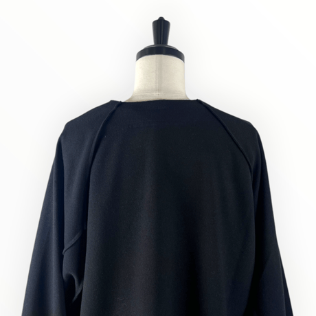 my beautiful landlet / WOOLLET CUT-OFF LONG SLEEVE / WM08-TP2620801 BLACK