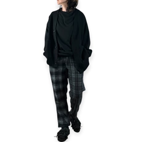 TIGRE BROCANTE /  ネルチェックMix タゴサクロングパンツ / PT-31L-W204  チャコール unisex S
