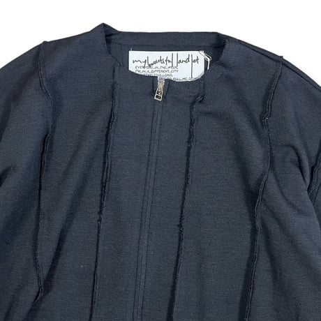 my beautiful landlet  /  MILAN RIB CUT-OFF ZIP STRIPE / WM07-BZ2620702 BLACK