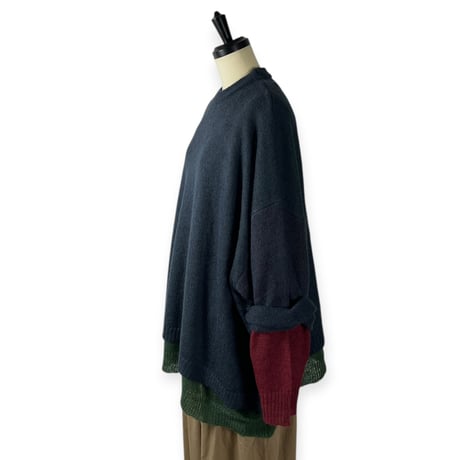 STOF / Mohair Layer Knit Pulover / SF26AW-19 ネイビー