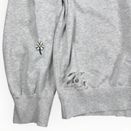 my beautiful landlet / DAMAGE SWEATSHIRT / MBL-WD-SWTP2 OATMEAL