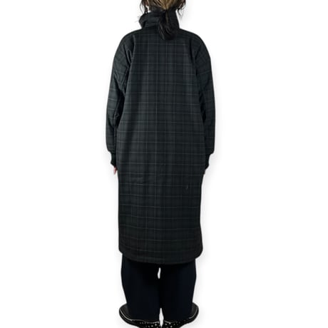 TISSU / ナイロンキルティングリバーシブルコート / TS263CO063 180チャコールチェック size1